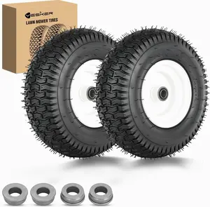 Yesker 13x5.00-6 Lawn Mower Tires, 13" Pneumatic Rubber Tire with 3/4" Axle Bore & 3" Hub Length, Air-Filled Replacement Wheels for Riding Lawn Mowers, 2 Pack