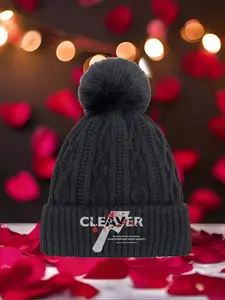 Cleaver The Sopranos 2026 new model Multi Color Soft Fabric Pom Pom Winter Hat Warm Cozy Unisex Headwear with Universal Fit Versatile Cold Weather Accessory for All Genders & Outfits