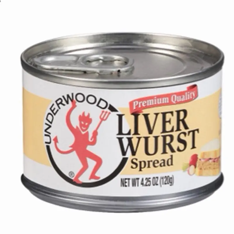 Underwood Liverwurst Spread 4.25 oz Premium Quality Canned Food for Sandwiches and Snacks. Pack of 9