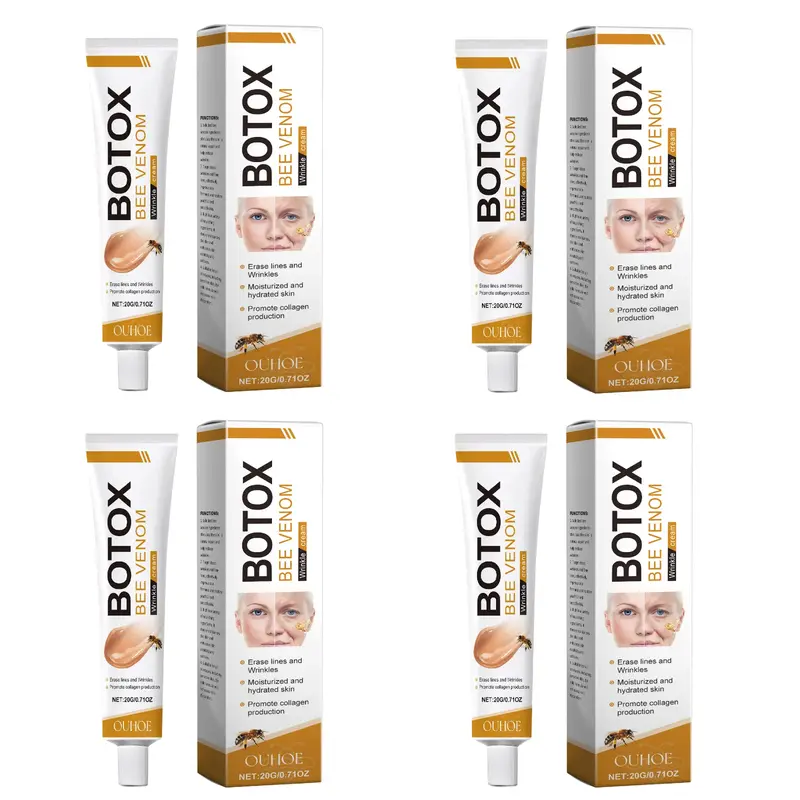 Botoxbee Bee Venom Facial Cosmetic Cream - 4/6 Count Set, Wrinkle Removal, Hydrating, Lifting & Recovery, Smooth, Silky, Gentle, Lightweight Fresh Non-Greasy Daily Moisturizer for All Skin Types, Face & Body Care Products