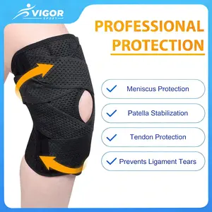 Knee Brace with Side Stabilizers for Meniscal Tear Knee Pain ACL MCL Arthritis Injuries Recovery, Breathable Adjustable Knee Support for Men and Women Black Healthcare side staoilizer