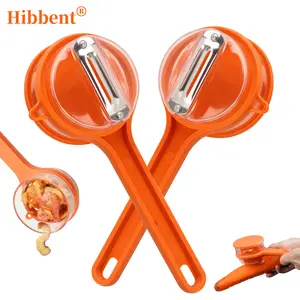 Fruit and Vegetable Peeler with Storage Box,Peeler with Container, Vegetable Peeler with Catcher, Easy to Clean Double-Sided Stainless Steel Multi-Function Peelers for Home Kitchen, Veggie (Orange) outdoorfun