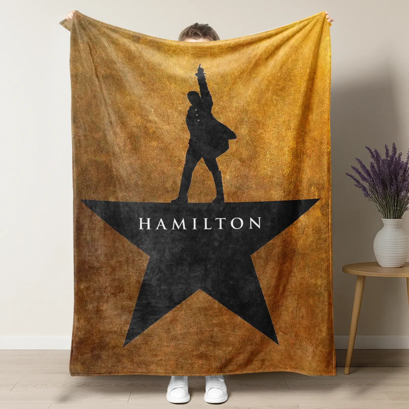 Hamilton Musical Vintage Classic Soft Flannel Blanket - Durable, Indoor Use, Ideal Gift for Musical Theater Fans, Perfect for Christmas or Birthdays