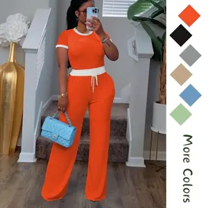Womens two Piece Outfits Casual Sweatsuits Set Short Sleeve Matching Sets Tracksuit