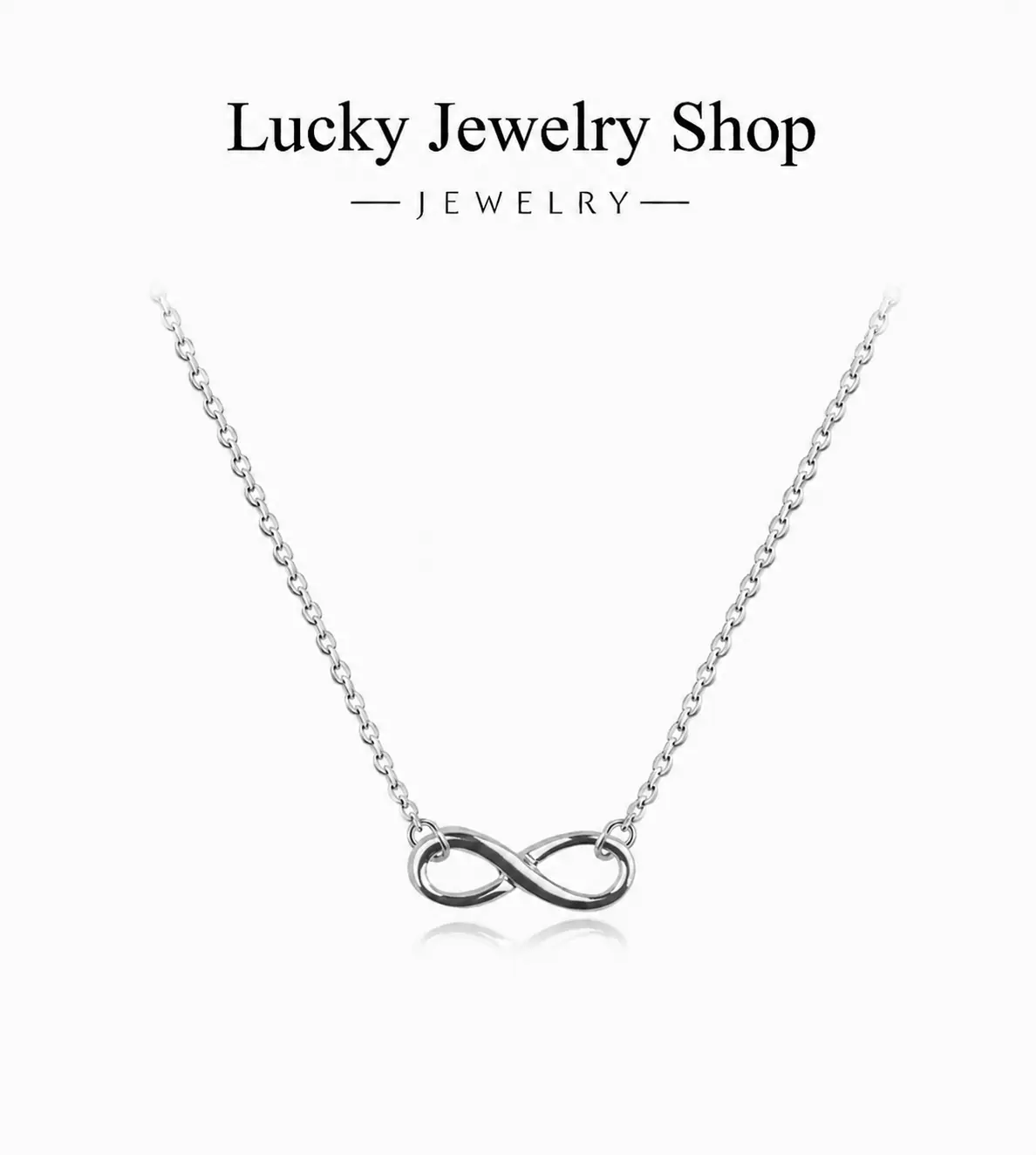 Dainty Infinity Necklace for Women, Minimalist Silver Pendant Necklace