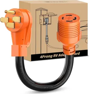 Nilight NEMA 14-50P to L14-30R Generator Transfer Switch Adapter 240V/120V 50 Amp Male to 30 Amp Female Twist Lock 4 Prong Generator Plug Pure Copper Heavy Duty 10 AWG ETL Listed for Power Backup