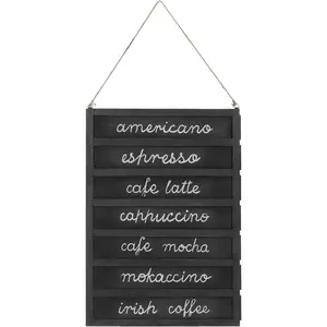 24-Inch Wall Mounted Wood Chalkboard Sign Food Menu Board for Kitchen with 7 Removable Label Boards and Hanging Rope, Wedding and Event Decorative Chalkboard Signage