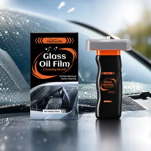 Glass Emulsion Cleaner & Glass Oil Film Remover for Cars – Roll-On Glass Guard with Brush, Removes Oil, Grease & Fog, Anti-Fog Windshield Cleaner for Clear Driving Visibility