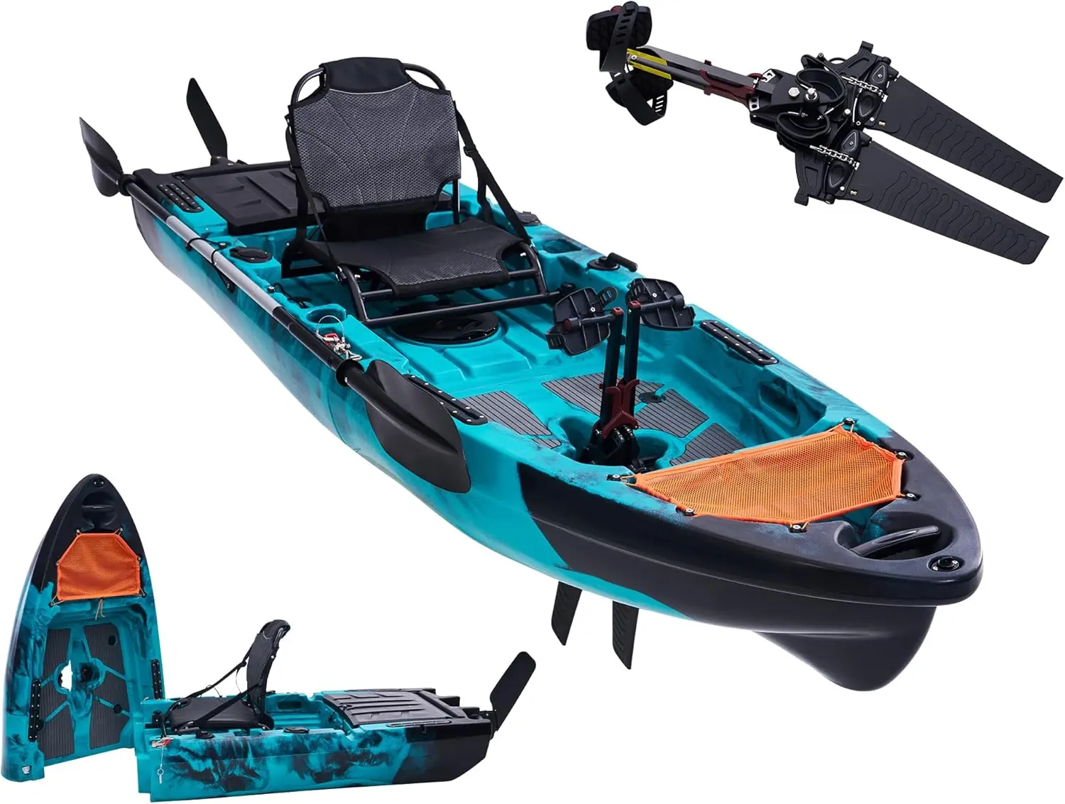 Albott Modular Fishing Kayak with Drive System & Durable HDPE, Customizable | Lightweight Sit-on-Top Kayak for Adult & Youth, Perfect for Leisure & Commercial Use, 420lbs Capacity
