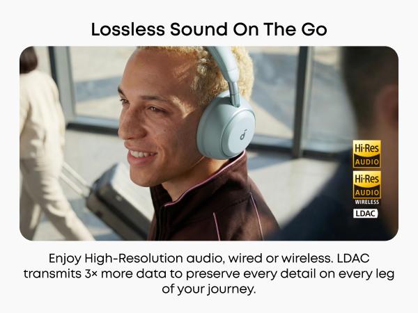 soundcore Space 2 by Anker, Active Noise Cancelling Headphones, Comfortable Fit, 50H Playtime, LDAC HiRes Wireless Audio, Dual Connection, Clear Calls, Bluetooth 6.1, Nap Mode, Wearing Detection