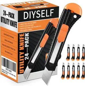 Box Cutter,  Pack Box Cutters Retractable Razor Blades Utility Knife Opener Safety Snap off Knives for Warehouse Pen Hobby Modeling Pencil Exacto Knife