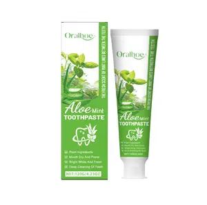 Aloe Vera and Mint Toothpaste: Gentle care for cleaning teeth, removing stains, whitening yellow teeth, and eliminating odor, freshening and nurturing teeth