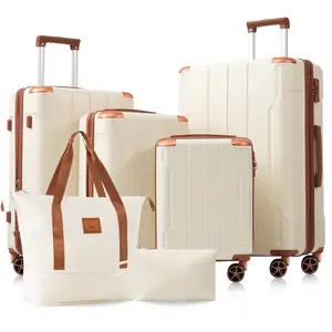 6 Piece Expandable Hardshell Suitcase Set - Lightweight ABS Material, Dual Wheels, TSA Lock, 16-28 Inch, Duffel & Toiletry Bags for Men & Women maleta de mano