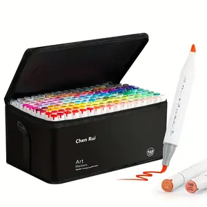 Chen Rui Dual Tip Alcohol Markers Set - 48/60/80/100/120/168 Colors Soft Brush & Chisel Tip Art Markers with Portable Carrying Case, Permanent Ink for Drawing, Coloring, Illustration, Manga & Art Projects