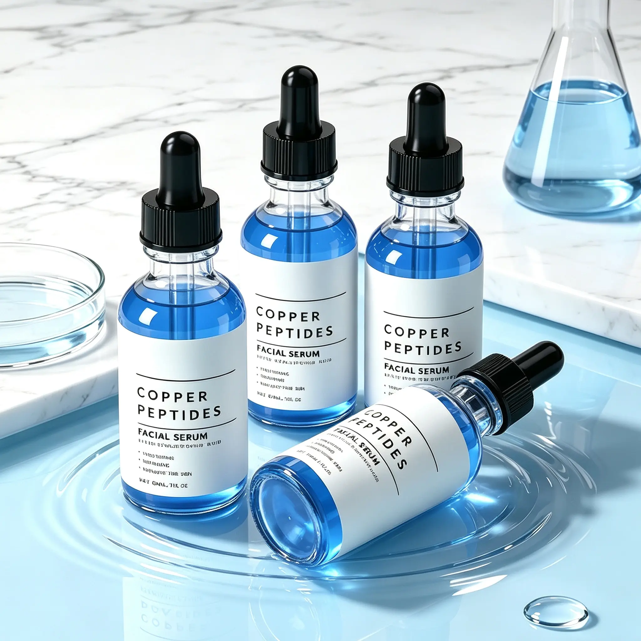 Copper Peptide Serum with Hyaluronic Acid | Anti-Aging Facial Serum, Deep Moisturizing & Nourishing, Firming & Wrinkle Smoothing | Fragrance-Free | Daily Face Serum for All Skin Types | Men & Women, Cruelty-Free, Vegan Skincare