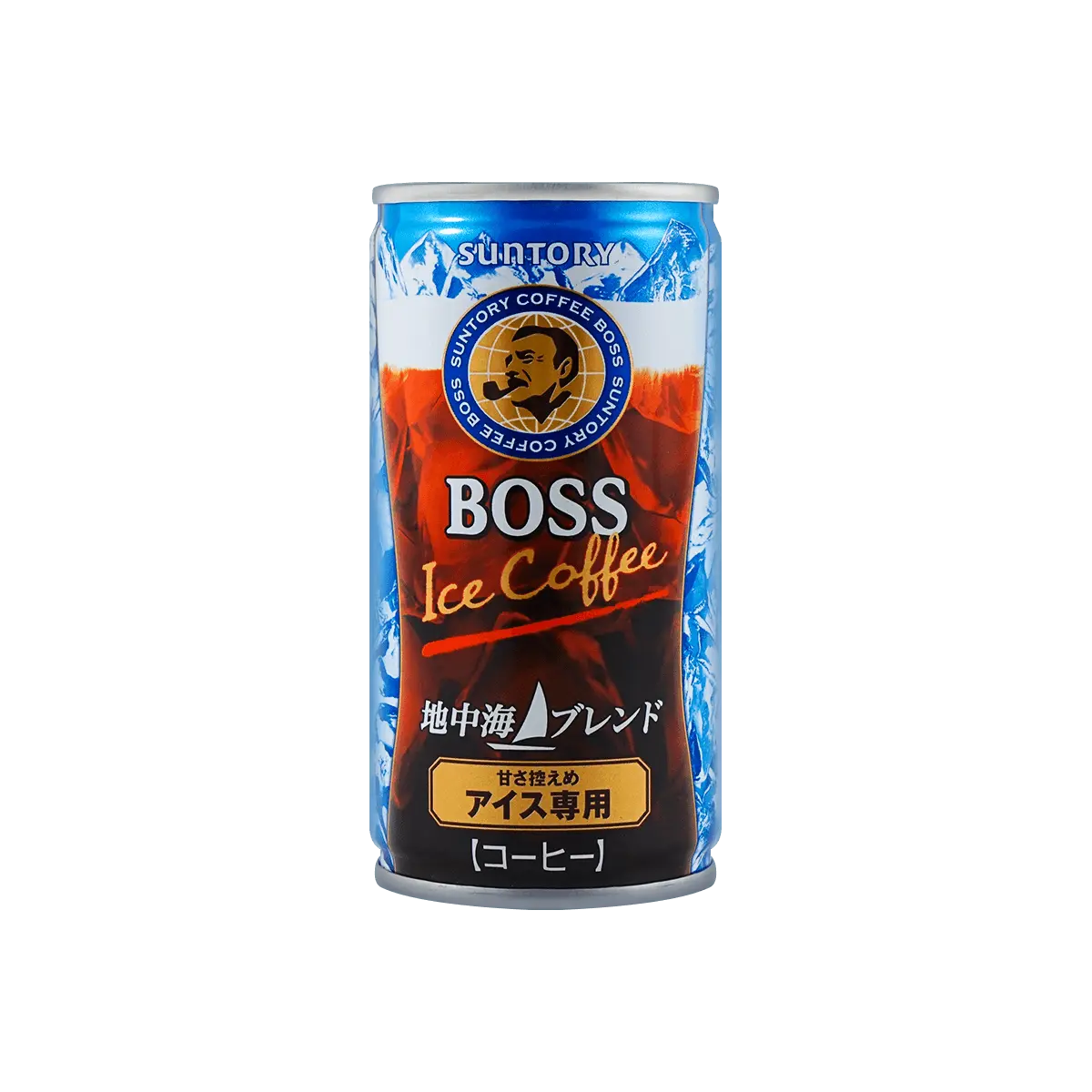 Suntory BOSS Mediterranean Blend Low Sugar Iced Coffee Drink 185g - Refreshing Chilled Brew