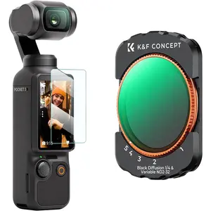 K&F CONCEPT 2-in-1 Magnetic Variable Fader ND2-ND32 ND Filter & Black Diffusion 1/4 Filter for DJI Osmo Pocket 3/Pocket 4, Multi-Coated HD Optical Glass Camera Accessories