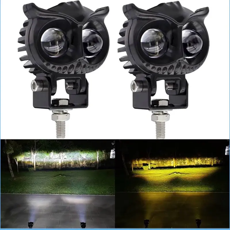 LED Motorcycle Driving Fog Lights Dual Color Amber/White 2Pcs 2.6Inch Motorcycle Pod Lights Work Auxiliary Lights Fit for Motorcycle Truck Car ATV SUV Boat Forklift Tractor Amazon's