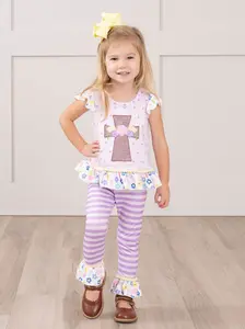 Floral Cross Easter Ruffle Outfit