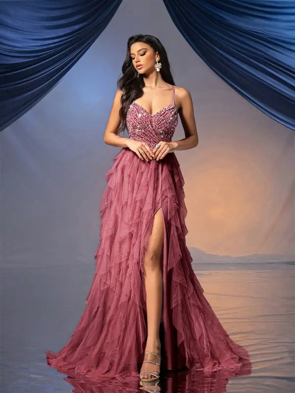 dillards pink sequin dress - TikTok Shop