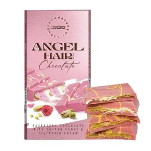 Authentic Dubai-Style Angel Hair Raspberry Chocolate Bar | 6 oz of Luxurious Middle Eastern Indulgence | Premium Raspberry Chocolate, Cotton Candy & Pistachio Cream – Imported from Turkey - Now Ships with Ice Pack