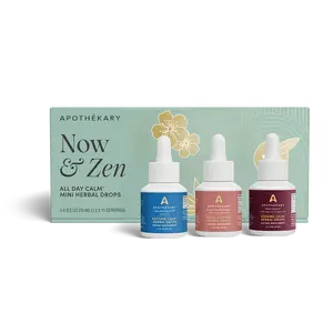 Apothékary Now & Zen Herbal Mini Drop Set - Non-Alcoholic Wine Alternative Liquid Herbal Drops | Antioxidant Rich, Alcohol-Free, Clinically-Tested, Certified Gluten-Free, PETA Certified Vegan & Cruelty-Free, Third Party Tested, Plant-Based