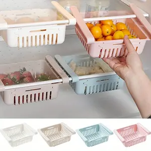 3pcs Retractable Drawer Storage Basket, Stackable Fridge Organizer - Convenient and Space-Saving Solution for Fridge Shelf, Refrigerator Accessories, Bathroom Accessories, and More - Easy to Use and Durable