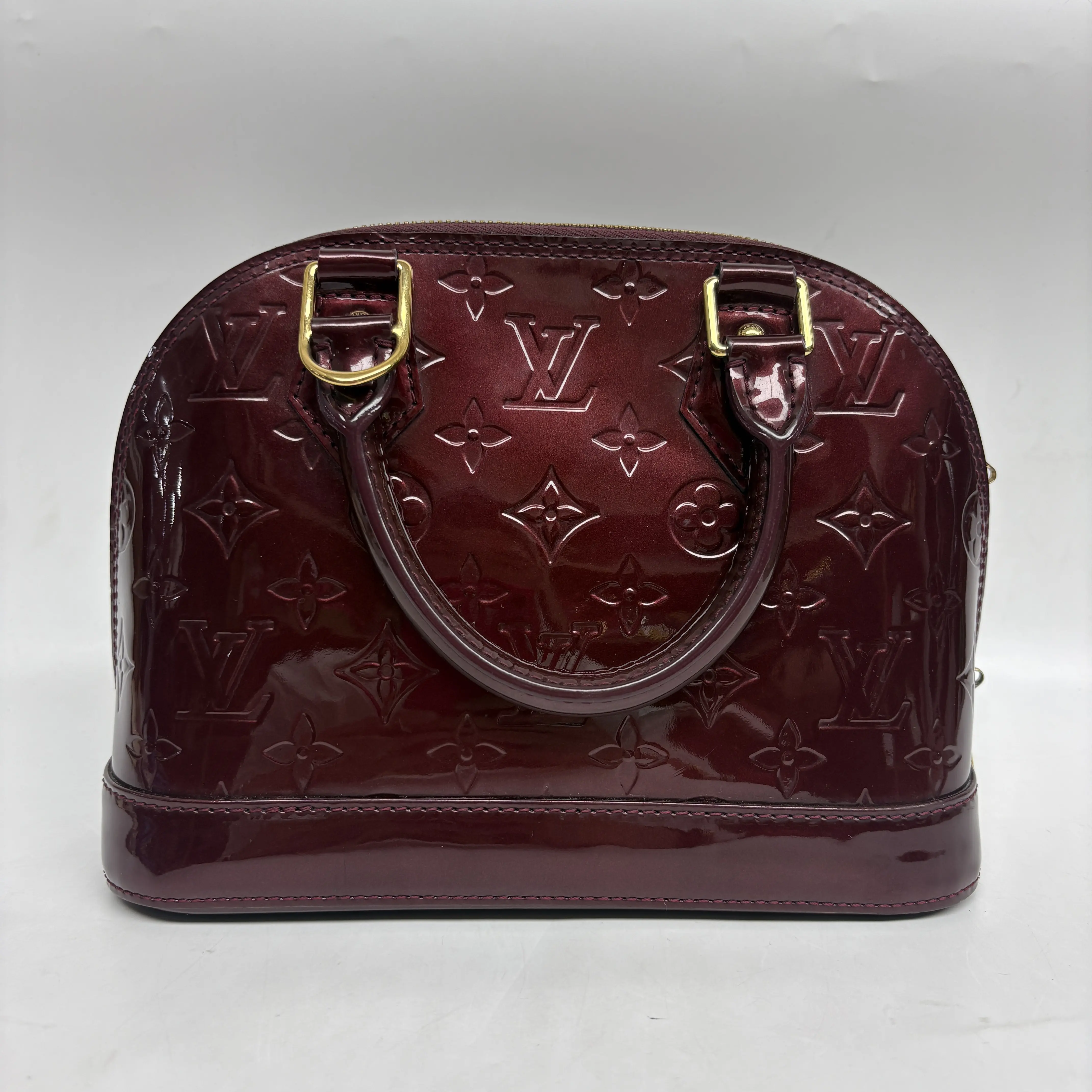 Pre-owned Patent Crossbody Bags Louis Vuitton Griotte Monogram Vernis Alma BB Bag