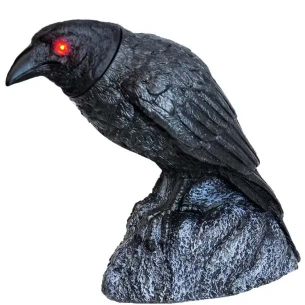 13" Head Turning Animated Raven