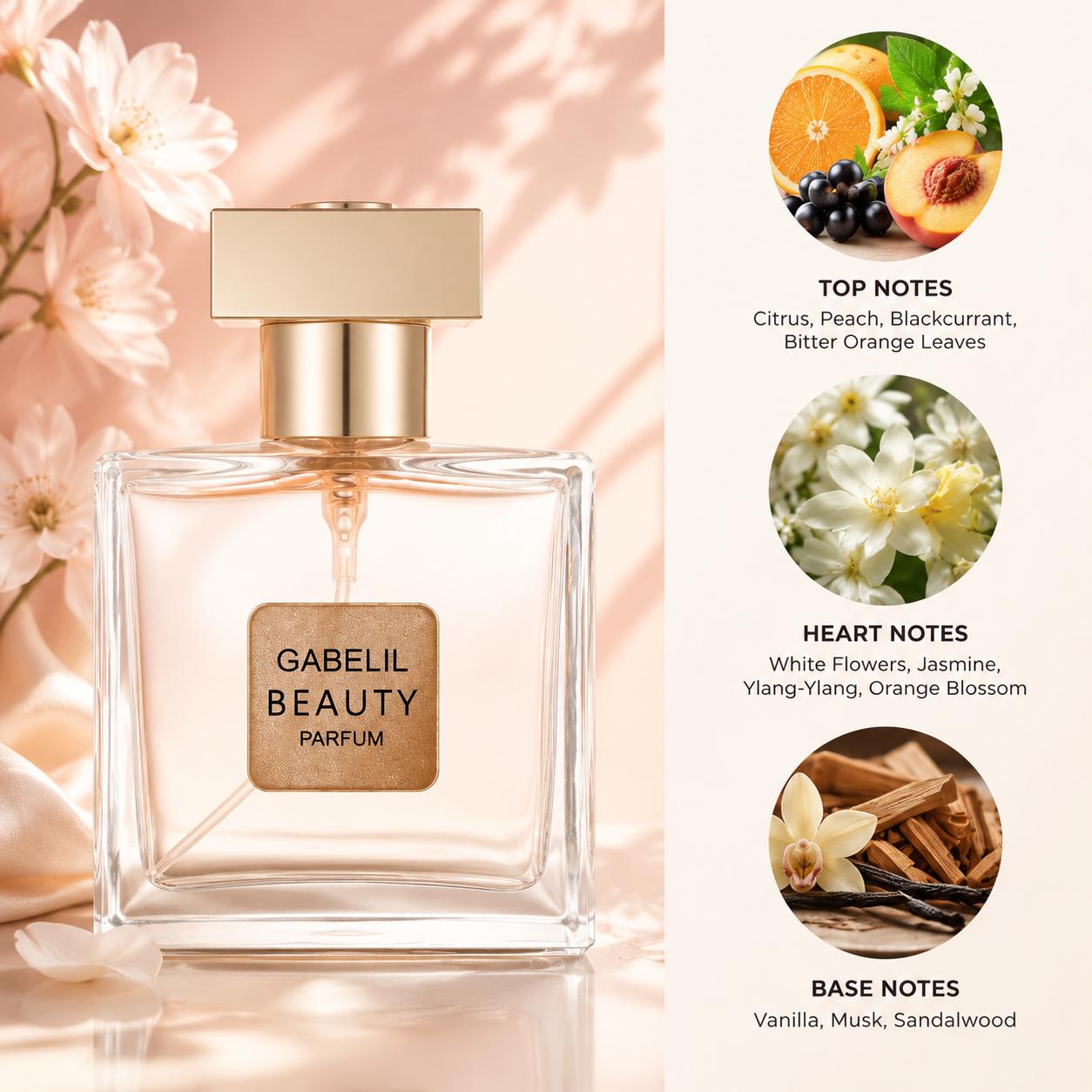 Women's The Language of Flowers 4-Piece Citrus Fragrance Set (25ML x 3 + 30ML) - High-End Gift Box, Notes of Pink Pepper, Orange Blossom, Pear, Coffee, Jasmine, Sandalwood, Peach, Blackcurrant - Long-Lasting Daily  Citrus Fragrance distinct scent