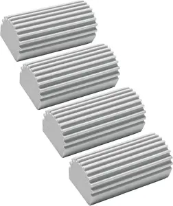 4-Pack Double-Sided Pre-Moistened Duster Sponges, Removable & Washable Reusable Multi-Surface Household Cleaning Tool for Blinds, Vents