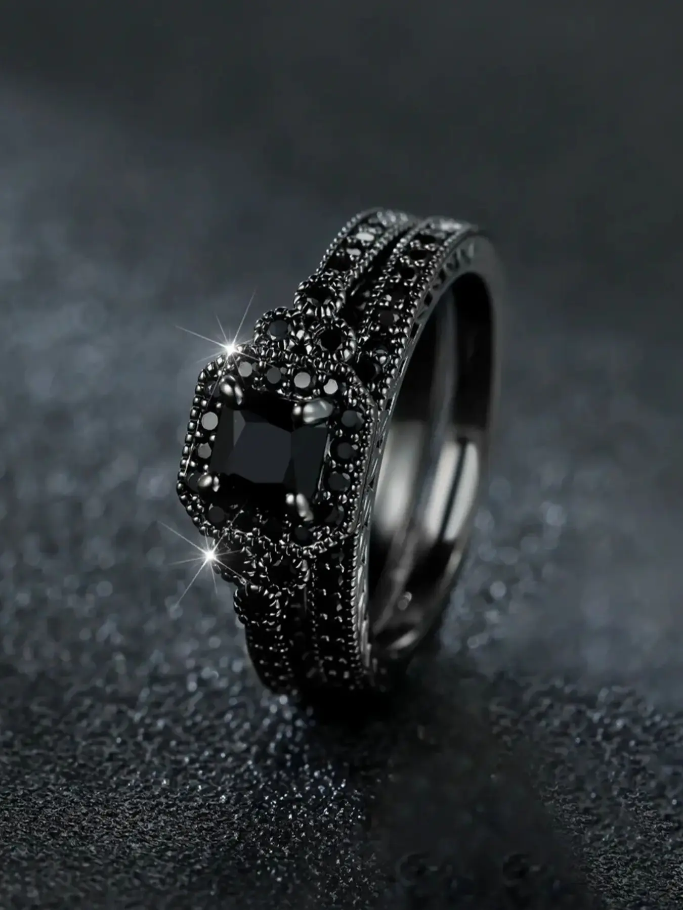 2pcs/set Women's Elegant Fashion Cubic Zirconia Rings Set Bride Engagement Ring, Bridal Rings, Casual Versatile Accessories, Streetwear Jewelry, Wedding Engagement Jewelry