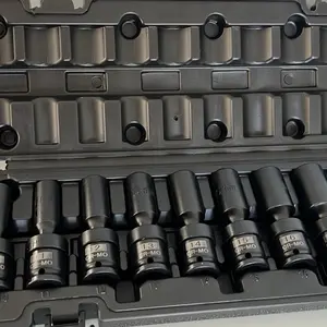 10PCS Impact Socket Set CR-MO 1/2” Drive 10-19mm Deep Socket Kit