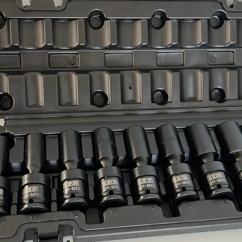 10PCS Impact Socket Set CR-MO 1/2” Drive 10-19mm Deep Socket Kit
