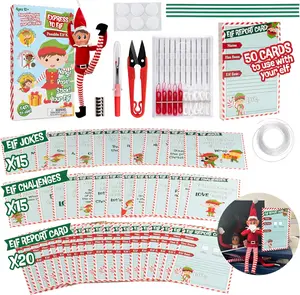 Ultimate Elf Accessory Pack- DIY Posable Tool Kit PLUS Bonus 50 Shelf Activity Cards, Jokes & Challenges to Make Your Holiday More Fun - Make your Elf AWESOME & Flexible this Holiday Christmas Season