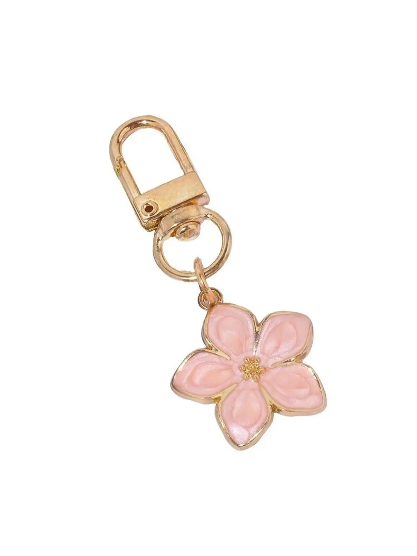 Metal Sakura Keychain, Personalized Stainless Steel Key Ring, Floral Pattern Keychain, Floral Handbag Charm, Elegant Flower Design Accessory, Stylish Keychain, Unisex Gift