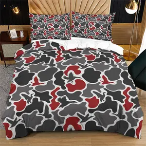 Duck Hunting Camo Bedding Set, Includes Coreless Fitted Sheet and Pillowcases, High-Definition Digital Print Microfiber