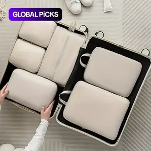 Compression Packing Cube, 6 Counts/set Durable Lightweight Travel Organizer, Portable Travel Storage Bag for Clothes & Luggage & Closet, Travel Accessories, Travel Packing Cubes #GLOBAL PICKS