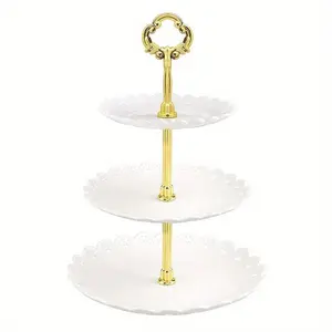 Three-layer Fruit Plate Dessert Candy Dish European-style Fruit Plate Candy Stand Plate Wedding Cake Plate Dessert Table Stand