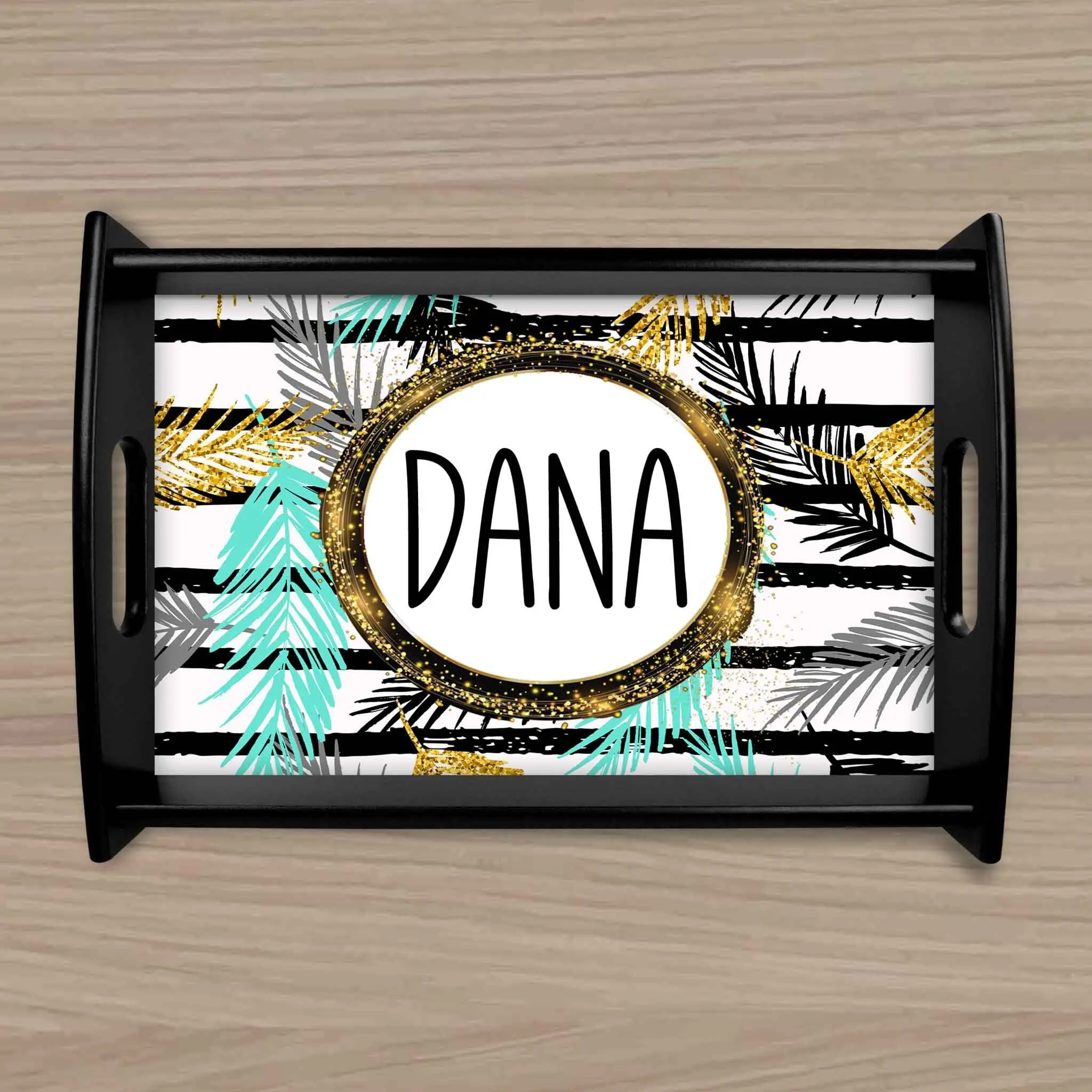 Custom Wood Serving Tray | Persoanlized Kitchen Accessories | Glitter Palm