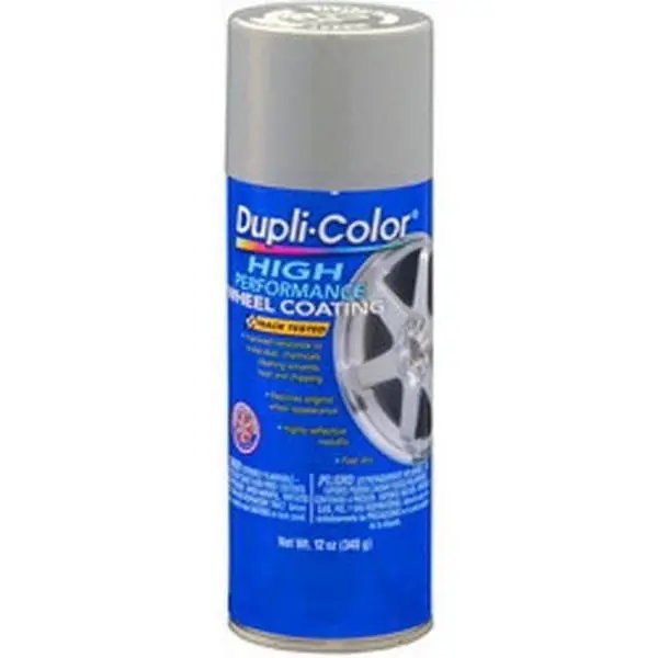 Dupli-Color 12oz High-Performance Acrylic Enamel Silver Wheel Spray Coating Agent - Highly Reflective Shine, Chip-Resistant, DIY Automotive Paint Maintenance Car Care Tool
