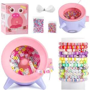 Caydo 2-in-1 Clay and Seed Bead Spinner for Jewelry Making, Electric Bead Spinner, Bracelet Maker Machine, Necklace Making Machine with Bead Needles and Thread for Adult & Craft Lover, Purple