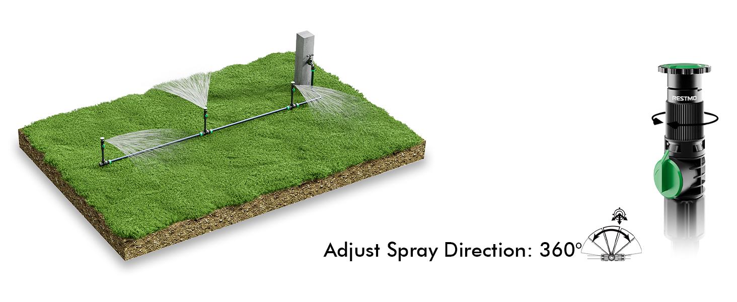 RESTMO Flexible Sprinkler System with Metal Spike Base, Above Ground DIY Irrigation Kit, Multi-Adjustable Lawn Sprinkler Set, Ideal for Plant and Flower Bed Watering, 30ft Garden Hose Included RESTMO Flexible Sprinkler System with Metal Spike Base, Above Ground DIY Irrigation Kit, Multi-Adjustable Lawn Sprinkler Set, Ideal for Plant and Flower Bed Watering, 30ft Garden Hose Included