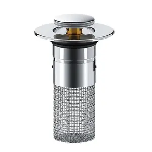 Stainless Steel Sink Drain Filter - Anti-Clog Hair Stopper & Odor Seal for Bathroom/Kitchen Pop-Up Drain, Bath Tub Drainage