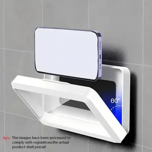 360° Rotatable Bathroom Phone Holder, Wall Mounted Shower Phone Holder, Waterproof Anti-fog Phone Holder, Bathroom Accessories, Stand, Hands Free Holder, Flexible Phone Holder, Universal Phone Holder, Rotating Phone Stand
