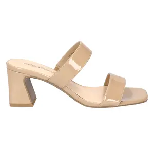 Easy Street Womens Clovelle Block Slide Dress Sandals Mid Heel 2-3" - Beige