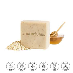 OATMEAL MILK HONEY SOAP Sensitive skin Soap  Soothing Soap- All Natural Skincare for Daily Use,  Body acne dark spot remover, Bar soap for Eczema, Psoriasis, Face, Body, Men Women Teens with Oily Skin