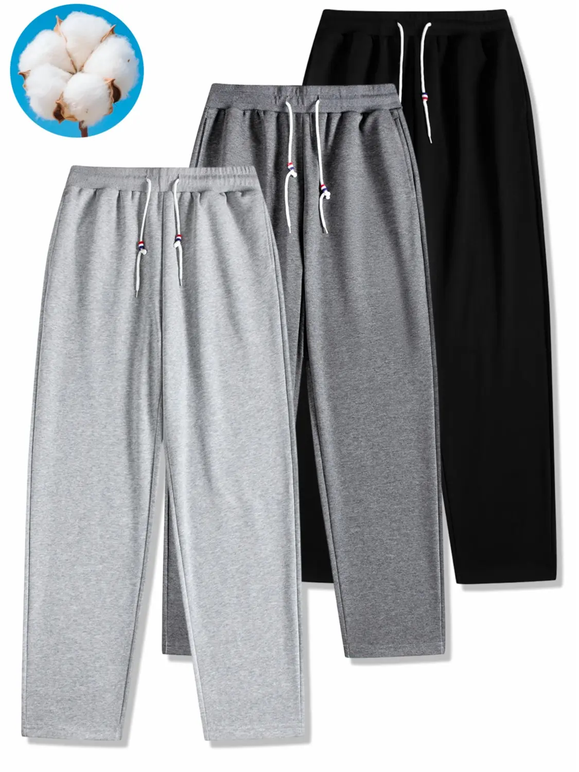 Clean Gent men’s basic drawstring-waist pants—casual, comfortable loose fit with a stylish drawstring design; street style suitable for all seasons; ideal for everyday wear, sports, and outdoor activities; men’s jogging sweatpants.