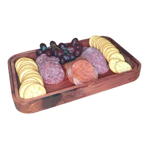 Cedar 2pc Nested Rectangle Serving Trays- Charcuterie Serving, Red Cedar wood platter