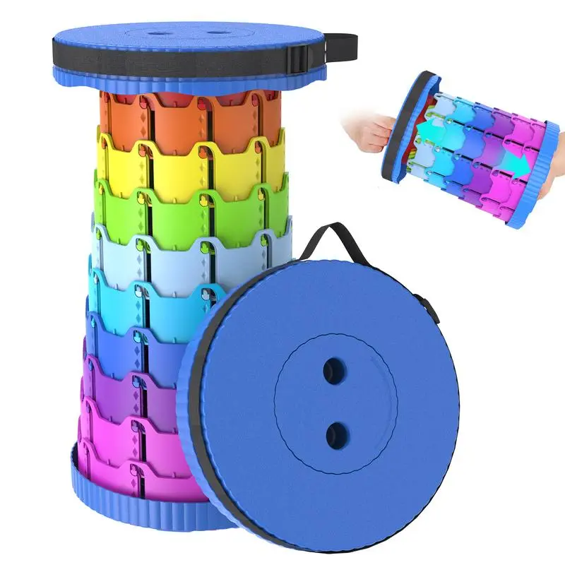 【Summer Vibes】Upgraded Collapsible Stool,Portable Stools,Telescoping Stool, Camp Chair，Max Load Capacity 400lbs,Suitable for Outdoor Picnic Camping Gardening Fishing Hiking BBQ Multi Purpose Foldable Practical Campchair And Lightweight